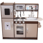 Bucatarie multifunctionala de joaca copii din lemn - Large Brown Espresso Play Kitchen